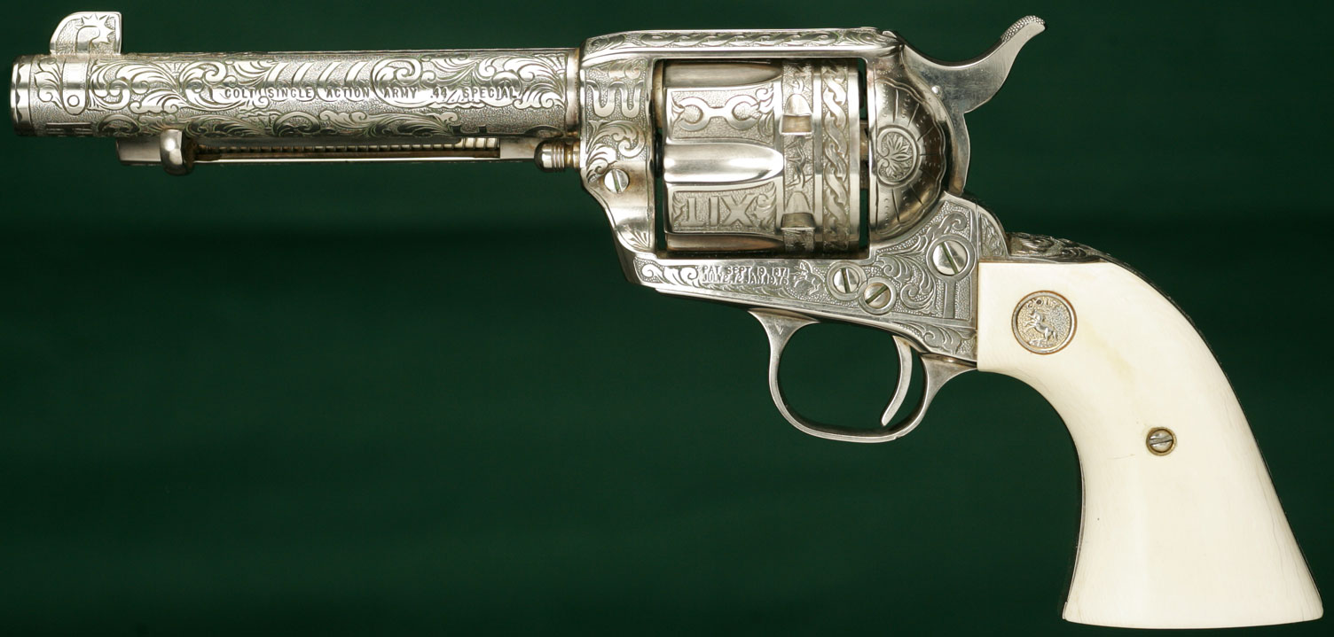 engravers gun, engraved colt single action, deep cattlebrands, custom firearms engraving